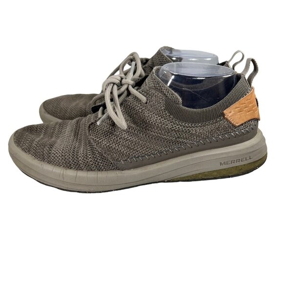 Merrell Gridway Moccasin Shoes Boulder Knit Vibram Sole Tan Brown Mens Size 8 - Picture 4 of 16